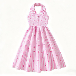 Vestido clásico con estampado de lazos a rayas y corte en A <span class=keywords><strong>para</strong></span> <span class=keywords><strong>adolescentes</strong></span>, uso diario informal y <span class=keywords><strong>para</strong></span> fiestas. - Product Image 5