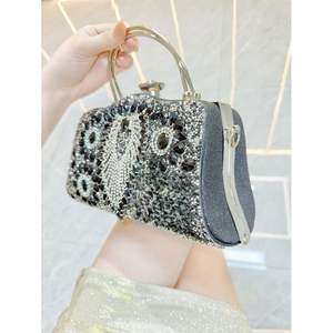 Clutch-Abendtasche für Damen, glitzernde Handtasche mit Strass-Kette für Hochzeit und Party - Product Image 4