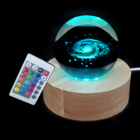 Lampe de nuit LED en cristal 3D en forme d'élan de haute qualité, design moderne en bois, USB, décoration de la maison, chambre à coucher, lumières intelligentes pour la maison, résidentiel