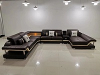 Ensemble de canapé modulable moderne en cuir véritable avec massage et haut-parleur de musique USB meubles de salon et canapés pour la maison