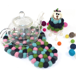 Nhiều Màu Vòng Cảm Thấy Bóng Thảm Cảm Thấy Thảm Sàn Len Cảm Thấy Bóng Thảm Thảm - Product Image 3