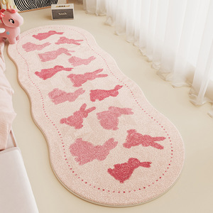 พรมขนสัตว์เทียมรูปกระต่ายทรงวงรี ลายคราโยน รับประทาน้ำใจสไตล์ชนบท เหมาะสำหรับห้องนอน ห้องอ่านหนังสือ ห้องน้ำ - Product Image 2