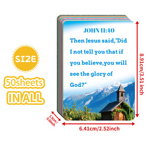 Nouvelles cartes bibliques en papier personnalisables de 50 pièces pour la version anglaise, messages créatifs inspirants et positifs - Product Image 5