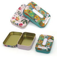 Boîte en métal rectangulaire personnalisée avec couvercle à charnière pour cigarettes, tabac, cigares, bonbons, menthes, organisateur de rangement, conteneur, boîte à cadeaux