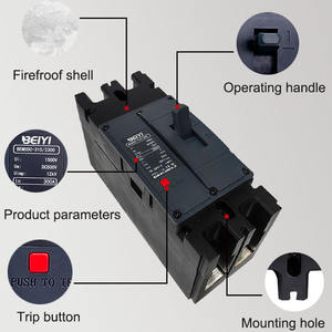 Disyuntor Pv de alta calidad Twin Pole Mccb 200a 500V 750V 1000V 48 voltios 300a Dc Disyuntor de batería - Product Image 3