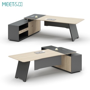 Modern <b>Large</b> Wooden L-Shaped Office <b>Desk</b> Convertible Modular Bureau De Travail for Executives Managers CEOs Bosses - Product Image 5