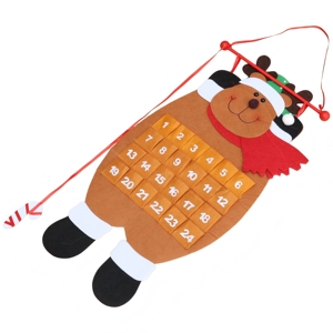 <span class=keywords><strong>Calendario</strong></span> de Adviento Navideño Colgante de Fieltro con Diseño de Reno, <span class=keywords><strong>Calendario</strong></span> Creativo de Cuenta Regresiva de Navidad de 24 Días con Colgante Decorativo - Product Image 5