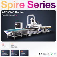 Routeur CNC Spire 1530 pour nesting, 9KW ATC, magazine linéaire 12 outils, machine de découpe du bois