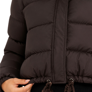 <span class=keywords><strong>Doudoune</strong></span> courte matelassée pour <span class=keywords><strong>femme</strong></span>, col montant, fermeture éclair, manches longues, manteau d'hiver chaud, vente en gros de vêtements d'extérieur - Product Image 6