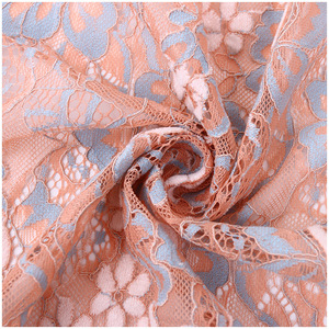 Ancho 150 cm de Nylon de algodón chenilla con cable 2 colores tela de encaje 3 D hueco dos tonos de malla de tela para el vestido de boda - Product Image 2