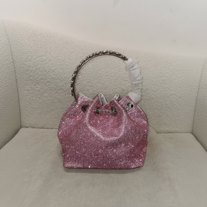 <b>Pink</b> Textured Metal Resin Box Clutch Bag Acrylic Customized Designs Available - Product Image 1