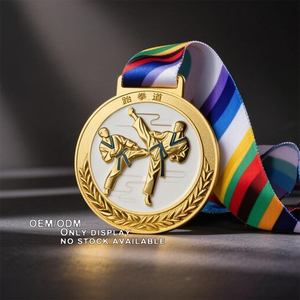 Popular diseño de fábrica 3D chapado en oro MEDALLA DE Metal logotipo personalizado Taekwondo Judo competición deportiva premio Medalla exhibición recoger - Product Image 1
