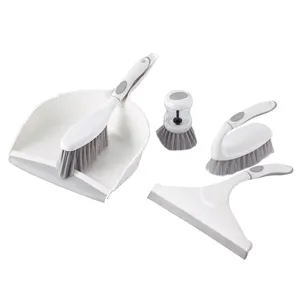 Household cleaning kit Sweep Soft Brush,squeegee Mini Plastic Dustpan And Brush Cleaning Set