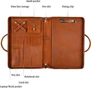 Danh Mục Đầu Tư Bằng Da Chính Hãng Mới Nhất Dành Cho Nam, Sổ Lưu Niệm Bìa Cứng Có Tay Cầm, Hộp Đựng Danh Mục Đầu Tư Cá Nhân - Product Image 5