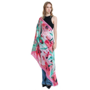 Bufanda de Seda Personalizada del Fabricante, Bufandas de Tela de Poliéster Estampadas para Mujer, Bufanda Larga de Seda Satén para la Cabeza - Product Image 2