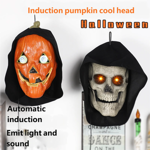 Lampada Decorativa a Forma di Teschio, Zucca e Fantasma in Lattice per Halloween, con Controllo Vocale e Illuminazione Automatica - Product Image 2