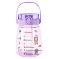 Bouteille d'eau portable grande capacité pour étudiants et enfants, avec paille double usage, design minimaliste moderne et cordon de transport