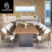 Table et chaises de salle à manger d'extérieur de luxe sur mesure, dernier design italien, vente chaude