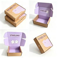 Boîte d'expédition en kraft écologique personnalisée avec logo imprimé offset pour emballage cadeau et cosmétique, design ondulé tendance