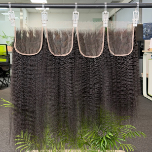 Extensions de cheveux humains vierges indiens Remy 100% naturels, lisses et bouclés, avec fermetures en dentelle HD et nœuds invisibles, 20 pouces, vente chaude directe usine - Product Image 2