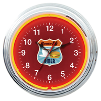 Lampu Neon 18 Inci America Route 66 Antik Lampu Neon Biru Dial Jam Dinding Plastik Jam Dinding 3d untuk Bar Ruang Tamu Liontin