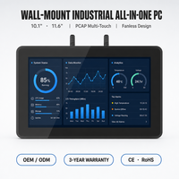 Ordinateur tout-en-un mural personnalisable de 10,1 à 11,6 pouces, écran tactile capacitif industriel, moniteur PC, système d'exploitation Windows Android