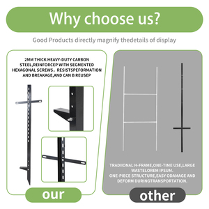 Metal Outdoor Yard Sign Stand Ground Stake Holder for Lawn <b>Garden</b> Parking Garage Use - Product Image 6