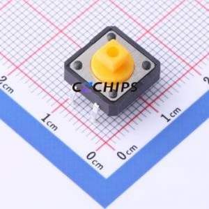 TC-1212-7.3-260G Tactile Switch Through hole-4P,11.8x11.8mm Switch Single Pole Single Throw Round Button 2.6N Through Hole - Product Image 1