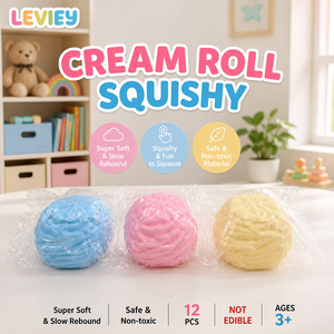 Jouet Squishy en forme de rouleau de crème, à récupération lente, anti-stress, doux à presser, sûr et non toxique, <span class=keywords><strong>pour</strong></span> enfants et adultes, idéal comme cadeau de fête - Product Image 2