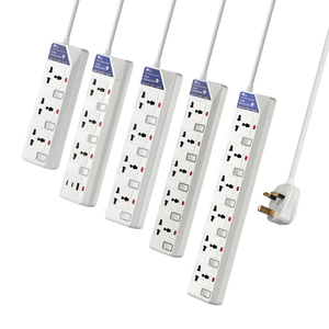 Regleta de Enchufes Universal con Certificación <span class=keywords><strong>AOTA</strong></span> CE, 13A 250V, 5 Tomas, USB-C, Cable de 3m, para Hogar y Oficina en Oriente Medio y Sudeste Asiático - Product Image 1