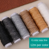 Vente transfrontalière promotionnelle : Kit de couture à la main pour la maison, comprenant un fil ciré de 12 mètres et 6 couleurs, une aiguille à œil et une poinçon, marque Looen, modèle WGZ011, en gros, en sac