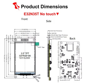 บอร์ดพัฒนา <span class=keywords><strong>ESP32</strong></span> WiFi BT 3.5นิ้ว320*480จอแสดงผลอัจฉริยะโมดูล TFT LCD ทัชสกรีน - Product Image 4