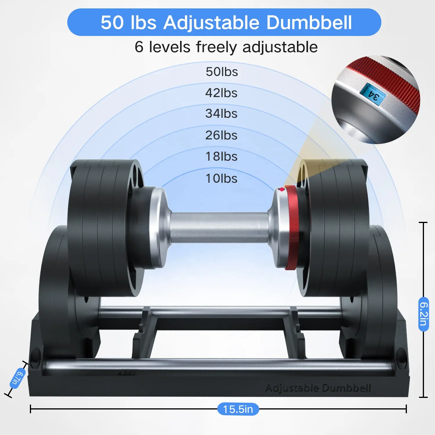 Snode AD50 22kg 조정가능한 아령 가득 차있 철 구조 빠른 조정 40kg 24kg 자유로운 무게 Customizable 지원 독점적인