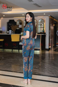 MBD301 SATIN FABRIC Pajamas for <b>Women</b> Set Custom Sleepwear Heart Printed <b>Pyjamas</b> Set Good Quality Woman Pajama Cotton - Product Image 6