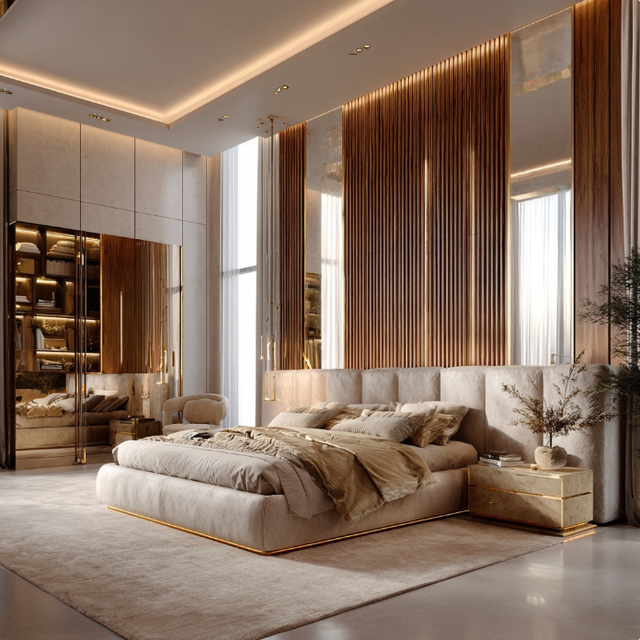 Modern OE HOME Villa & Hotel Queen-Size Wood Bed Box Frames Complete Set Customized Guesthouse Apartment Bedroom Furniture