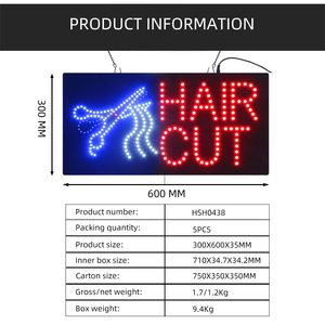 12*24 inch tóc Cắt trong nhà dẫn mở biển quảng cáo, siêu sáng ánh sáng hoạt hình mở cửa sổ quảng cáo cửa hàng hiển thị - Product Image 3