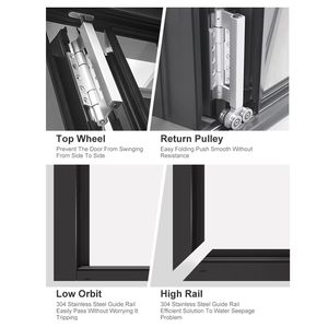Portes pliantes en vrac de haute qualité en aluminium Patio pliant extérieur en aluminium Bi porte en verre pliante Klappglasfront - Product Image 6