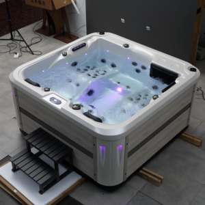 Bañera de Hidromasaje <span class=keywords><strong>Exterior</strong></span> Balboa Home DD872 con 4 Asientos Tipo Lounge, Bomba y Filtro, Capacidad para 6 Personas, Estilo Moderno de Villa, Acrílico y <span class=keywords><strong>Madera</strong></span> - Product Image 5