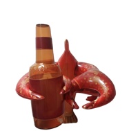 Homard gonflable en PVC personnalisé avec bouteille pour la publicité extérieure