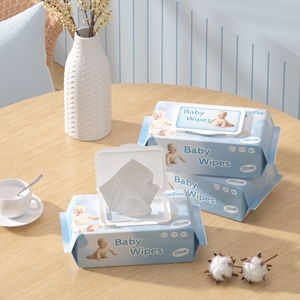 OEM批发出厂价柔软护理99.9%水一次性健康安全浅蓝色婴儿湿巾80片 - Product Image 1