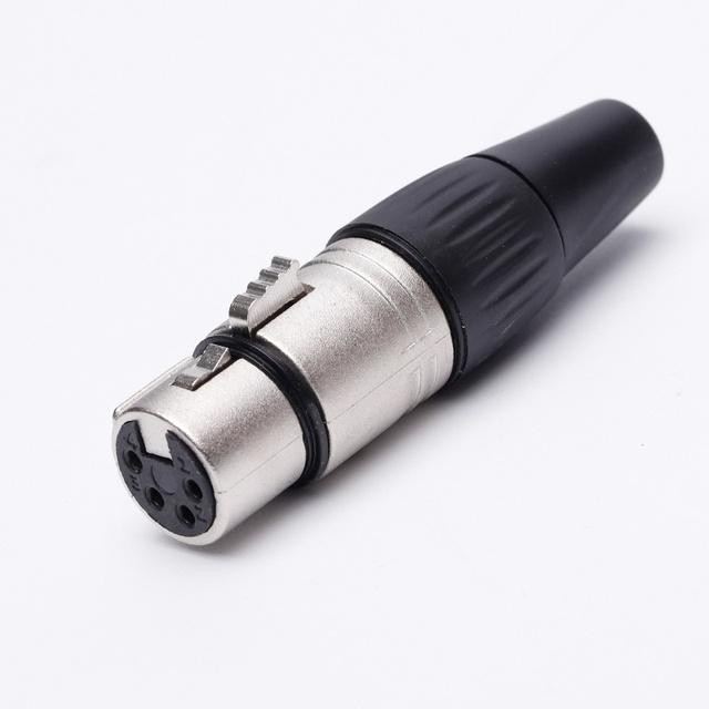 Abccabls 4-Core XLR Cannon Microphone Audio Mixer Plug 4P Female/Male Plug with Balance Pin or Socket Type