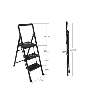 Cambodia Factory EN131 Folding Construction Multipurpose Foldable Platform Household Folding 3 Step Tripod Steel <strong>Ladder</strong> For Loft - Product Image 1