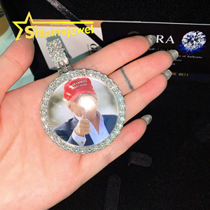 Nước bằng chứng Saphire Bảng điều chỉnh miễn phí khung 13.86cts kim cương lớn remenberance tưởng niệm moissanite ảnh hình ảnh Mặt dây chuyền bộ nhớ - Product Image 5