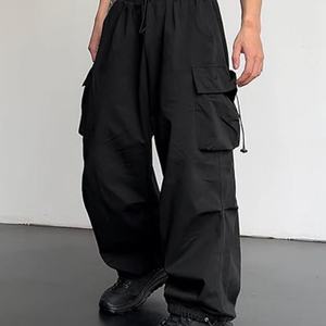 Pantalon décontracté ample pour homme, style parachute, Y2K, avec cordon de serrage, poches - Product Image 2