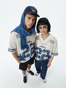 American <b>star</b> patterned mesh short sleeved <b>shirt</b> for spring and summer 2026, trendy brand retro mesh breathable T-<b>shirt</b> - Product Image 1