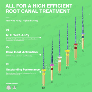 Tập tin endo nội nha màu xanh tập tin endo nha khoa kích hoạt nhiệt 30 ° xoay màu xanh điều trị kênh gốc - Product Image 3