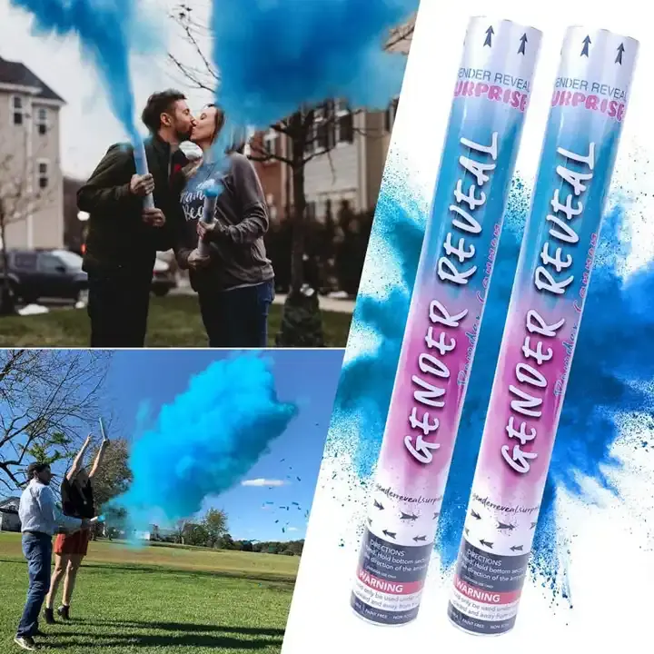 Verrassingsfeestartikelen Kleur Geslacht Onthullen Papieren Confetti Kanon Roze Blauwe Buis Biologisch Afbreekbaar Poeder