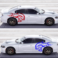 2 autocollants universels pour voiture, style course, flamme Hellcat, imperméables, anti-rayures, pour carrosserie de véhicules, pour voitures tout-terrain