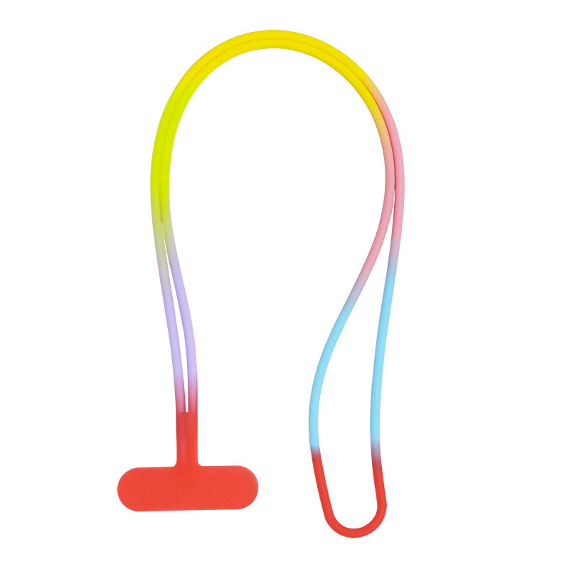 New Cell Phone Lanyard Card Silicone All-in-one Clip Piece Wrist Rope Diagonal Across the Neck Rope Image 3
