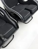 Siège de course Recaro Podium en fibre de carbone noir et rouge pour la course automobile professionnelle